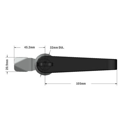 50-020-0 MODULAR SOLUTIONS HANDLE 1/4 TURN LOCKING L-HANDLE W/ CAM